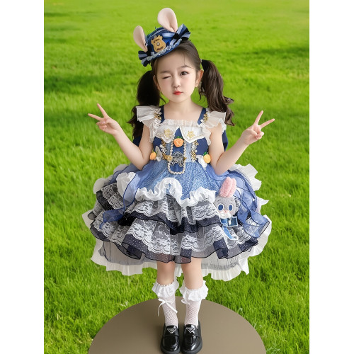 女童連衣裙夏裝新款兒童硃迪洛麗塔公主裙女孩生日禮服蛋糕蓬蓬裙