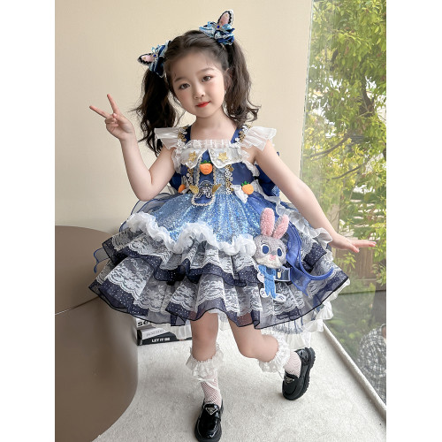 女童連衣裙夏裝新款兒童硃迪洛麗塔公主裙女孩生日禮服蛋糕蓬蓬裙
