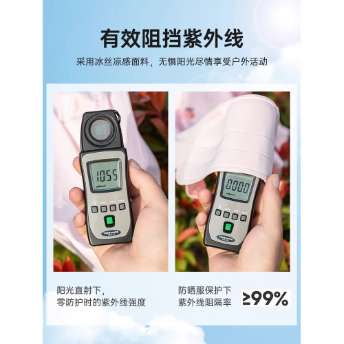 【真正防紫外線】兒童防曬衣白色2025新款女童薄透氣皮膚衣涼感