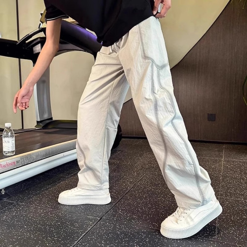 倉石一樹潮牌彎刀褲子男夏季薄款寬松直筒濶腿褲百搭顯瘦休閒長褲
