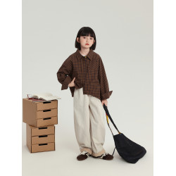 布丁哈魯童裝秋裝女童百搭褲子2025春秋新款兒童簡約休閒彎刀褲