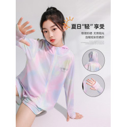 女童外套夏季薄款防曬服2025新款中大童漸變冰絲皮膚衣兒童防曬衣