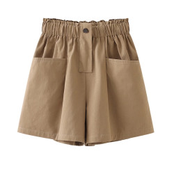 女童短褲外穿套裝2025新款夏裝中大童夏日休閒五分褲卡其濶腿褲子