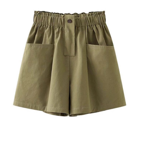 女童短褲外穿套裝2025新款夏裝中大童夏日休閒五分褲卡其濶腿褲子