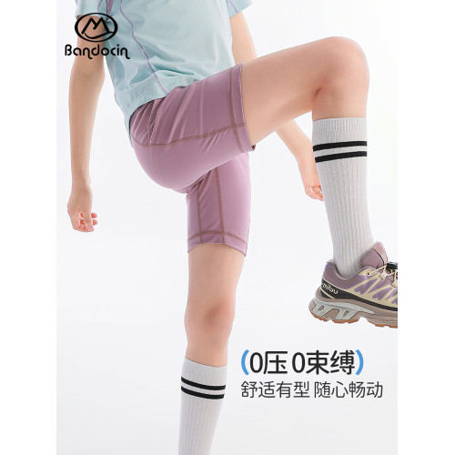 半度閒女童運動修身五分褲夏季薄款洋氣2025新款兒童夏裝彈力短褲