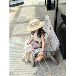 女童連衣裙兒童度假海邊裙子夏裝長裙旅遊新款沙漠高級草原白色薄