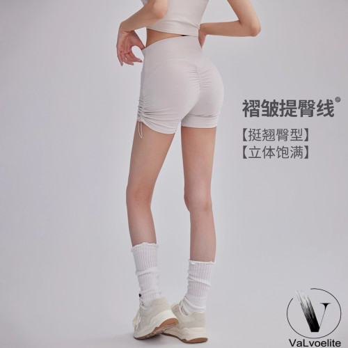 VALVOELITE高腰緊身瑜伽短褲抽繩提臀速乾健身三分褲普拉提運動褲