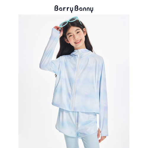 BarryBanny女童運動速乾衣套裝防曬衣UPF300+夏季兒童涼感透氣T恤