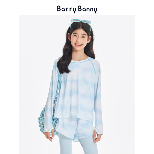 BarryBanny女童運動速乾衣套裝防曬衣UPF300+夏季兒童涼感透氣T恤