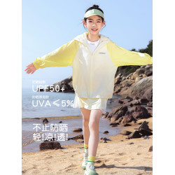 女童2025夏季新款防曬衣兒童原紗涼感連帽夏裝大童防紫外線UPF50+