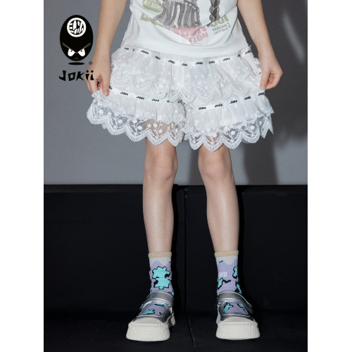 jokii潮牌童裝『奇妙妮妮』女童短裙褲洋氣蕾絲裙褲夏季新款