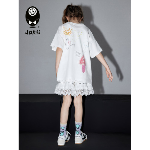 jokii潮牌童裝『奇妙妮妮』女童短裙褲洋氣蕾絲裙褲夏季新款