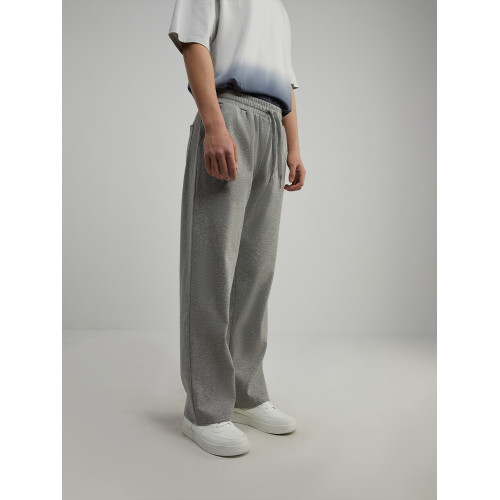 NNID純色斜紋氨綸通勤簡約濶腿褲情侶歐美風寬松國潮垂感休閒褲