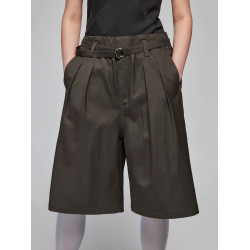 Simple Project 腰頭抽皺花邊設計直筒濶腿褲寬松腰帶西褲短褲