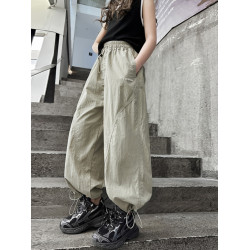 女童冰絲褲子夏季薄款2025新款兒童大童女孩運動速乾防蚊工裝長褲