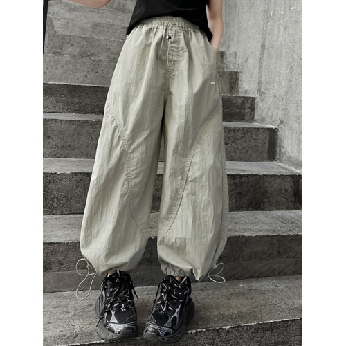 女童冰絲褲子夏季薄款2025新款兒童大童女孩運動速乾防蚊工裝長褲