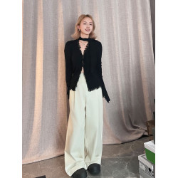 董十七happy原創休閒顯瘦褲子2025新款春夏季穿搭女松弛感濶腿褲