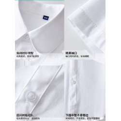 女童純棉半袖白色襯衫夏小學生表演出校服兒童短袖襯衣女孩學院風