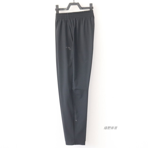 安踏女梭織九分褲冰膚透爽跑步訓練速乾彈力束口運動褲162435501