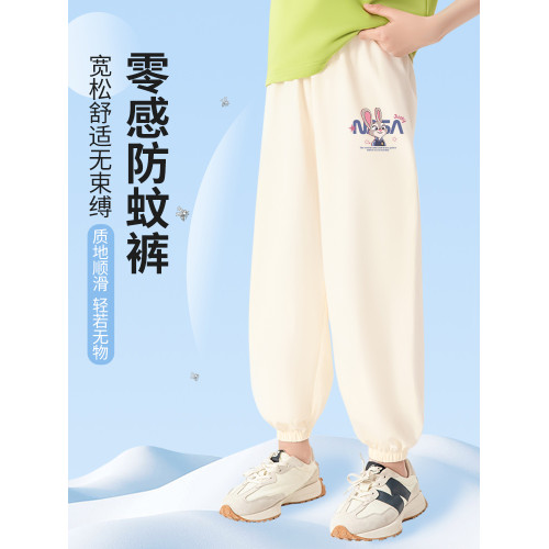 NASA褲子女童夏季薄款兒童防蚊褲2025新款夏款純棉休閒褲大童夏裝