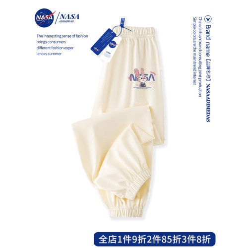 NASA褲子女童夏季薄款兒童防蚊褲2025新款夏款純棉休閒褲大童夏裝
