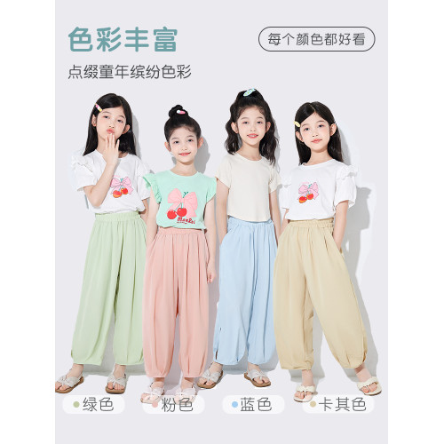 女童九分防蚊褲夏季薄款兒童速乾褲子冰絲2025新款女孩夏天運動褲