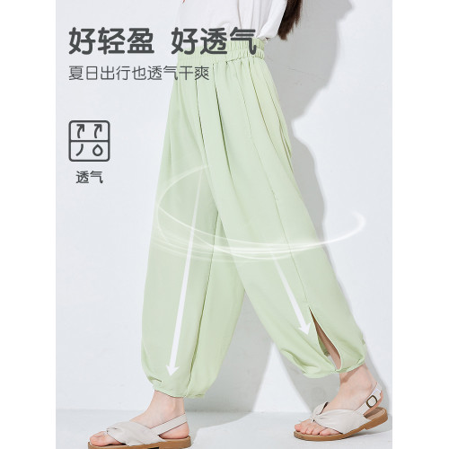 女童九分防蚊褲夏季薄款兒童速乾褲子冰絲2025新款女孩夏天運動褲