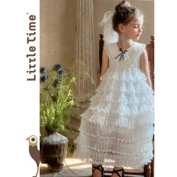 littletime女童連衣裙夏裝2025新款女孩生日禮服蛋糕裙兒童公主裙
