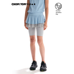 chopiyopi【薄荷皮】女童荷葉邊假兩件運動裙褲夏季涼感防曬短裙