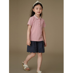 哈齒童裝夏季新款兒童休閒褲簡約設計感花瓣五分褲女童短褲中大童