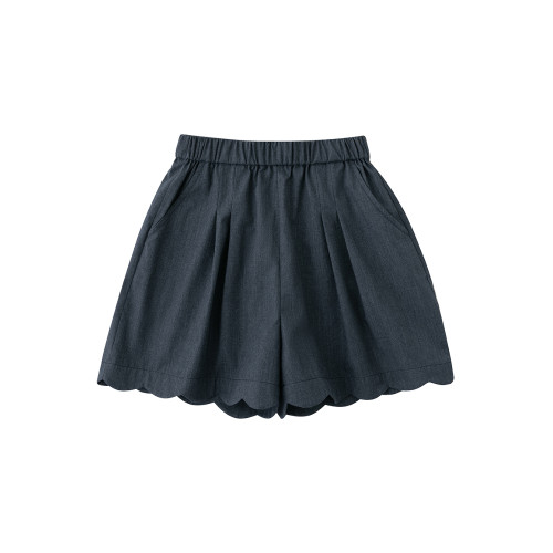 哈齒童裝夏季新款兒童休閒褲簡約設計感花瓣五分褲女童短褲中大童