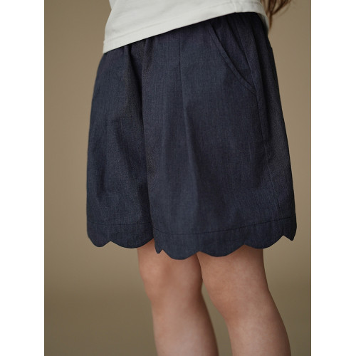 哈齒童裝夏季新款兒童休閒褲簡約設計感花瓣五分褲女童短褲中大童