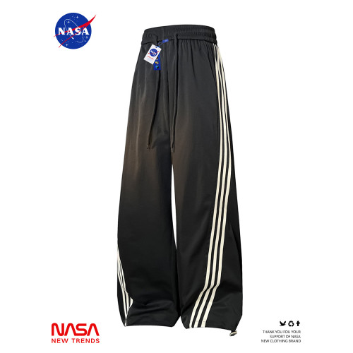 NASA褲子男款直筒寬松濶腿褲2025新款夏季薄款運動褲速乾休閒長褲