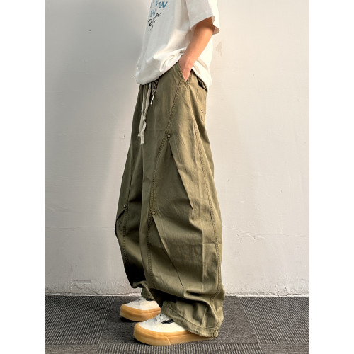 MINAZUKI日系復古廓形工裝褲男女寬松直筒休閒Vintage濶腿褲子潮