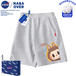 NASA兒童可愛拉布布印花短褲中大童2025夏季新款純棉卡通運動褲子