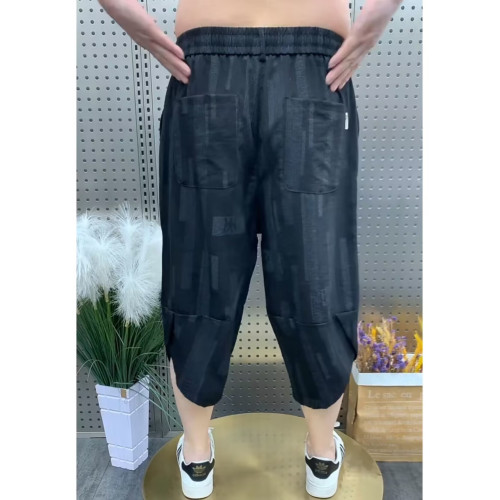 夏季男士天絲棉大褲衩寬松涼爽哈倫中年透氣短褲絲麻七分褲濶腿褲