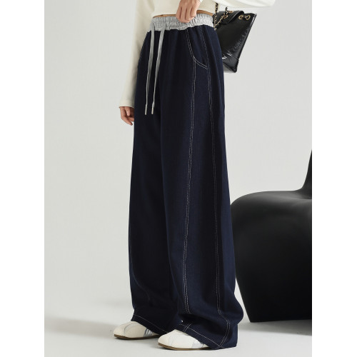 女童褲子夏薄款2025新款洋氣中大童直筒天絲牛仔褲濶腿褲外穿秋裝 女童褲子夏薄款2025新款洋氣中大童直筒天絲牛仔褲濶腿褲外穿秋裝