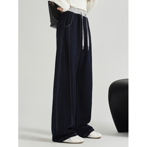 女童褲子夏薄款2025新款洋氣中大童直筒天絲牛仔褲濶腿褲外穿秋裝 女童褲子夏薄款2025新款洋氣中大童直筒天絲牛仔褲濶腿褲外穿秋裝