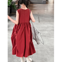 女童連衣裙2025夏季新款兒童背心裙小女孩棉布裙子洋氣時髦童裝裙