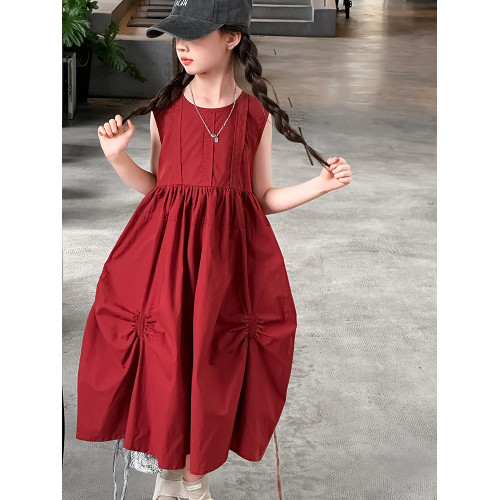女童連衣裙2025夏季新款兒童背心裙小女孩棉布裙子洋氣時髦童裝裙