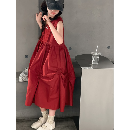 女童連衣裙2025夏季新款兒童背心裙小女孩棉布裙子洋氣時髦童裝裙
