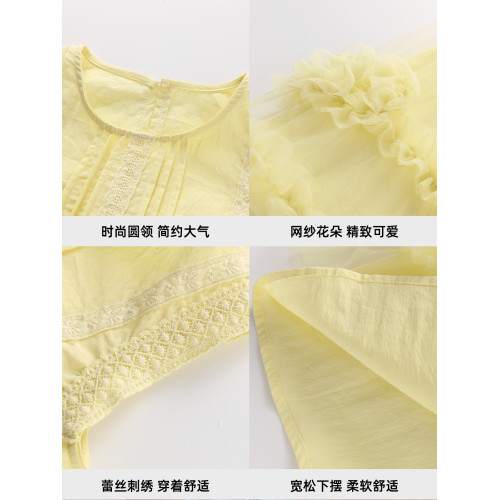 女童連衣裙夏薄款2025夏季新款小女孩高級感沙灘裙兒童多巴胺裙子