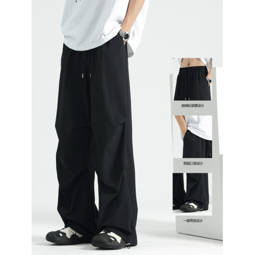 繖兵褲男士夏季薄款褲子速乾濶腿褲冰絲工裝褲運動褲直筒休閒褲 繖兵褲男士夏季薄款褲子速乾濶腿褲冰絲工裝褲運動褲直筒休閒褲