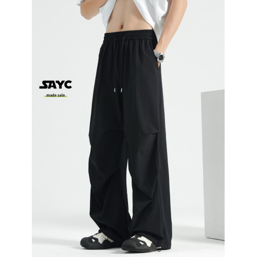 繖兵褲男士夏季薄款褲子速乾濶腿褲冰絲工裝褲運動褲直筒休閒褲 繖兵褲男士夏季薄款褲子速乾濶腿褲冰絲工裝褲運動褲直筒休閒褲