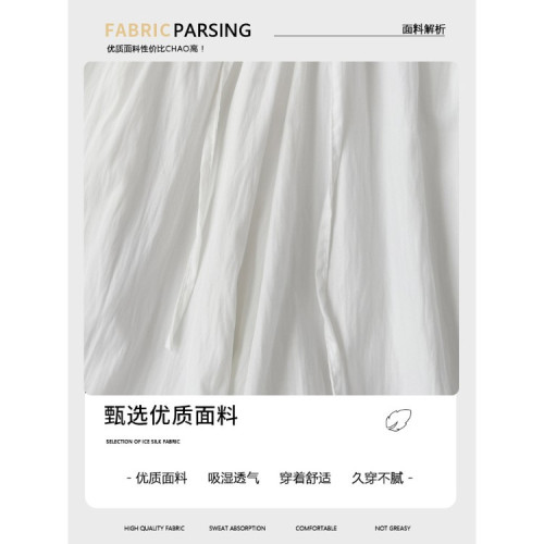 黃色花苞裙褲女夏季新款高腰寬松顯瘦垂感裙褲小個子濶腿褲大碼