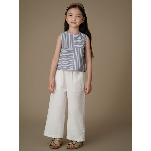 哈齒童裝夏季兒童長褲簡約百搭女童防蚊褲休閒寬松直筒褲中大童薄