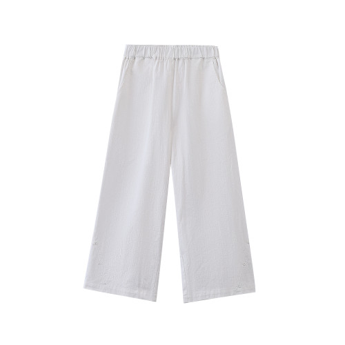 哈齒童裝夏季兒童長褲簡約百搭女童防蚊褲休閒寬松直筒褲中大童薄