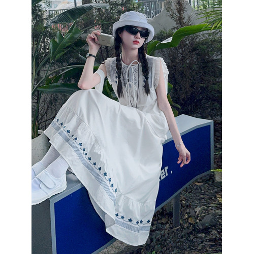 女童夏季套裝2025新款韓版洋氣甜美無袖背心度假半身裙夏款兩件套
