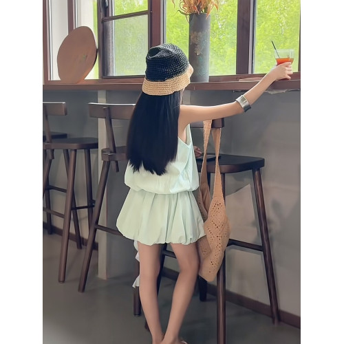 女童連衣裙夏裝2025新款兒童洋氣時髦背心裙女大童夏款公主裙裙子