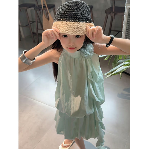 女童連衣裙夏裝2025新款兒童洋氣時髦背心裙女大童夏款公主裙裙子